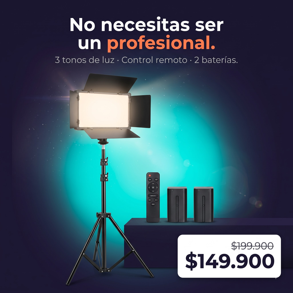 Panel led  U-680 profesional para creadores (incluye baterias)